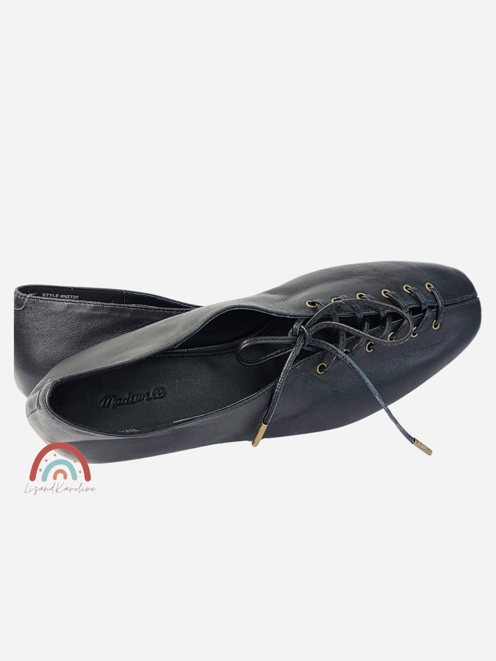 New! Madewell The Mylie Lace-Up Glove Flat in Leather 11 - Picture 12 of 15